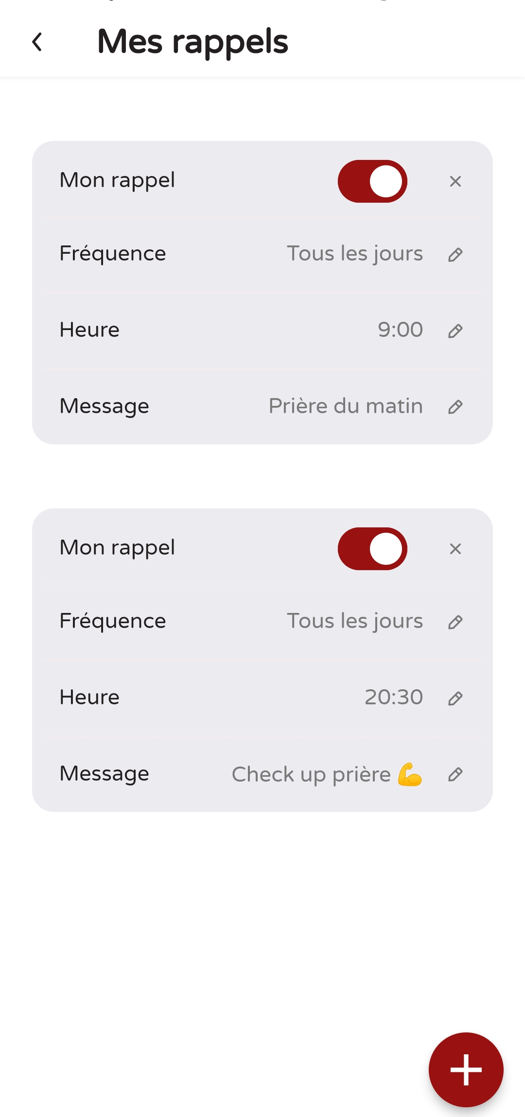Page de témoignages